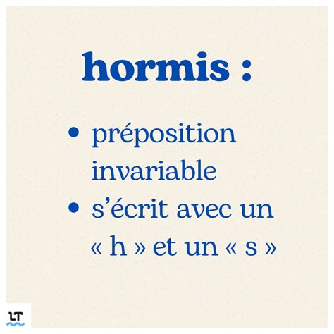 hors mis ou hormis|Hormi ou Hormis : quel est le bon orthographe